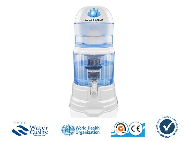 Purificador de agua de 8 etapas grande para 12lts con sus certificados de sanidad abajo