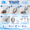 Guía paso a paso para instalar el Filtro Purificador de Ducha Agua y Salud en minutos: retirar la ducha, instalar el filtro y volver a colocar la ducha. Pasos para instalar el filtro purificador de ducha Agua y Salud sin herramientas