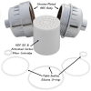 filtro de ducha para purificar agua visto por dentro