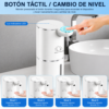 Botón táctil para cambiar entre 4 niveles de dispensación de espuma 4 niveles de dispensación dispensador jabón espuma automático