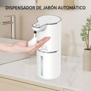 Dispensador de jabón espuma automático recargable sobre mesada de baño en Uruguay