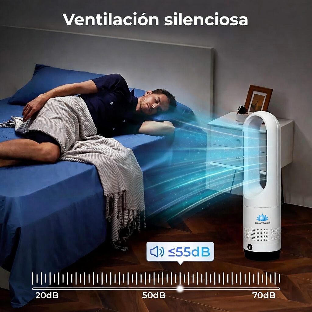 Ventilador silencioso sin aspas ideal para dormir