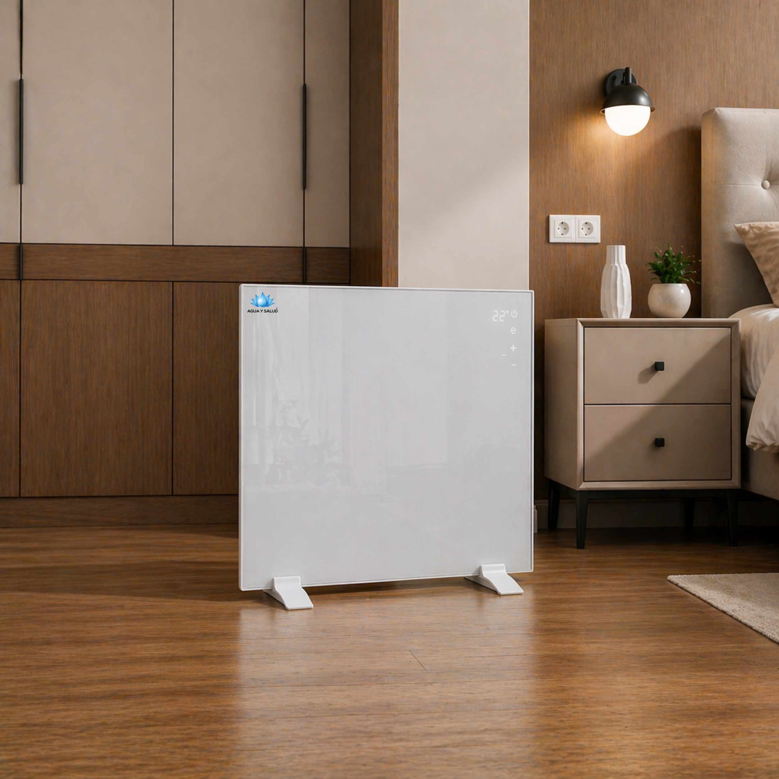 Panel calefactor infrarrojo digital en dormitorio Uruguay - Agua y Salud