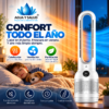 Ventilador calefactor y purificador de aire 3 en 1 para dormitorio con temporizador y control remoto